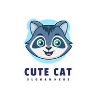 logotipo bonito dos desenhos animados do gato vetor