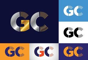 vetor de design de logotipo gc letra inicial. símbolo gráfico do alfabeto para identidade de negócios corporativos