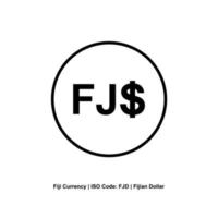 moeda fiji, dólar fijiano, sinal fjd. ilustração vetorial vetor