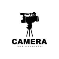 logotipo da câmera, design do cinegrafista, câmera de estúdio e vetor de fotógrafo, ícone de modelo