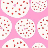 donuts feliz dia dos namorados sem costura padrão. ilustração vetorial em estilo simples de desenho animado isolado em fundo rosa vetor