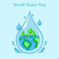 conceito de waterdrop abstrato do vetor do dia mundial da água.