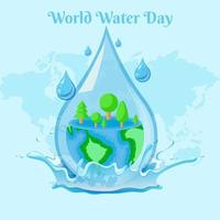 conceito de waterdrop abstrato do vetor do dia mundial da água.