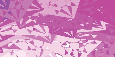 layout de vetor roxo claro e rosa com formas triangulares.