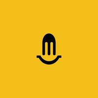 logotipo de ícone abstrato de comida de sorriso vetor