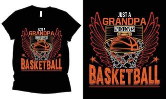 apenas um vovô que adora design de camisetas de basquete. vetor