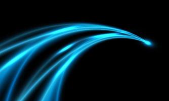 velocidade de curva de luz azul abstrata no vetor de fundo de tecnologia futurista moderna de design preto