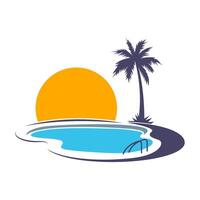 design de logotipo de ícone de piscinas vetor