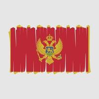 escova de bandeira de montenegro vetor