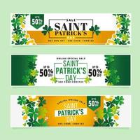 st. banners de promoção do dia de patrick vetor