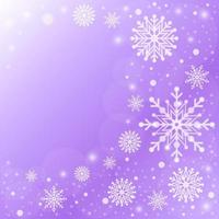 elegante fundo gradiente roxo de flocos de neve vetor