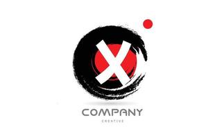 grunge x design de ícone do logotipo da letra do alfabeto com letras de estilo japonês. modelo criativo para empresa vetor
