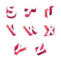 conjunto de logotipo do alfabeto 3d vetor