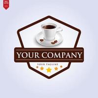 feijão e xícara de café modelo de logotipo vetor design de ícone vetor grátis