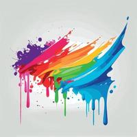manchas, manchas de tinta colorida sobre um fundo branco, cores multicoloridas, arco-íris - vector