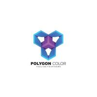 ilustração de modelo de logotipo colorido de design de polígono vetor