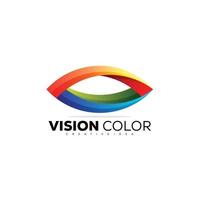 ícone de design de ilustração de logotipo colorido de olho de visão vetor