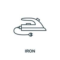 ícone de ferro da coleção doméstica. ícone de ferro de linha simples para modelos, web design e infográficos vetor