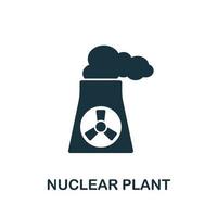 ícone de usina nuclear da coleção industrial. ícone de usina nuclear de linha simples para modelos, web design e infográficos vetor