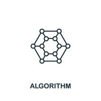 ícone de algoritmo da coleção de aprendizado de máquina. ícone de algoritmo de linha simples para modelos, web design e infográficos vetor