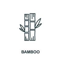 ícone de bambu da coleção de jardim. ícone de bambu de linha simples para modelos, web design e infográficos vetor