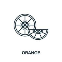 ícone laranja da coleção de frutas. símbolo laranja de elemento de linha simples para modelos, web design e infográficos vetor