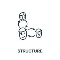 ícone de estrutura da coleção headhunting. ícone de estrutura de linha simples para modelos, web design e infográficos vetor