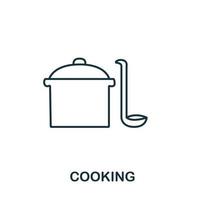 ícone de cozinha da coleção de hobbies. símbolo de cozimento de elemento de linha simples para modelos, web design e infográficos vetor