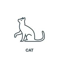 ícone de gato da coleção de animais domésticos. símbolo de gato de elemento de linha simples para modelos, web design e infográficos vetor