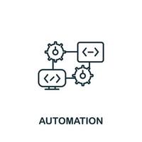 ícone de automação da coleção da indústria 4.0. símbolo de automação de elemento de linha simples para modelos, web design e infográficos vetor