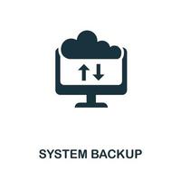 ícone de backup do sistema. elemento simples da coleção de segurança da internet. ícone de backup do sistema criativo para web design, modelos, infográficos e muito mais vetor