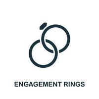 ícone de anéis de noivado. elemento simples da coleção de joias. ícone de anéis de noivado criativos para web design, modelos, infográficos e muito mais vetor