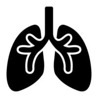 sistema respiratório, ícone de vetor de pulmões em fundo branco