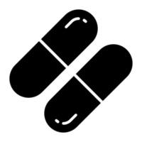 ícone de cápsulas de alívio da dor estilo vetor de medicamento antibiótico