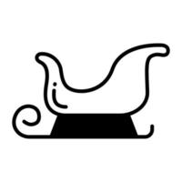 ícone de glifo vetorial de trenó isolado no fundo branco vetor