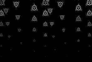 pano de fundo vector cinza escuro com símbolos de mistério.