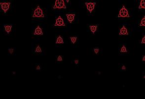 padrão de vetor vermelho escuro com elementos mágicos.