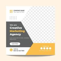 design de modelo de postagem de mídia social de agência de marketing criativo vetor