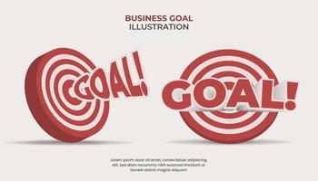 ilustração de objetivo de negócios com alvo de seta como um ícone