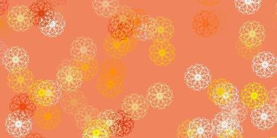 textura de doodle de vetor amarelo claro com flores.