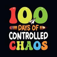 100 dias de caos controlado, 100º dia de projeto escolar vetor