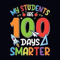 meus alunos são 100 dias mais inteligentes, 100º dia de vetor de design escolar