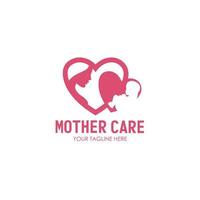 logotipo moderno de cuidados com a mãe vetor