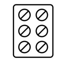 ícone de tira de pílulas com fundo branco vetor