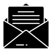 ícone de vetor de e-mail isolado no fundo branco