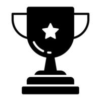 ícone de vetor de troféu isolado no fundo branco