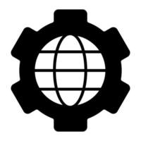 ícone de vetor de serviço global isolado no fundo branco