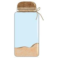 frasco de vidro com areia. jarro para memórias. vetor