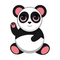 urso panda bebê fofo em um fundo branco. ilustração vetorial. vetor