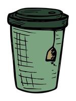 bonitinha ilustração de xícara de café. clipart de copo simples. doodle em casa aconchegante vetor